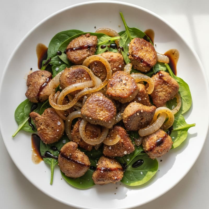 Pan-Seared Chicken Livers with Caramelized Onions