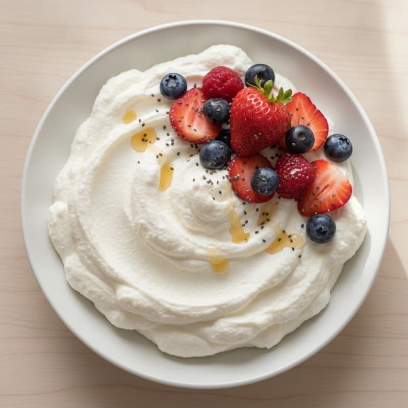 Greek Yogurt Protein Mousse with Mixed Berries