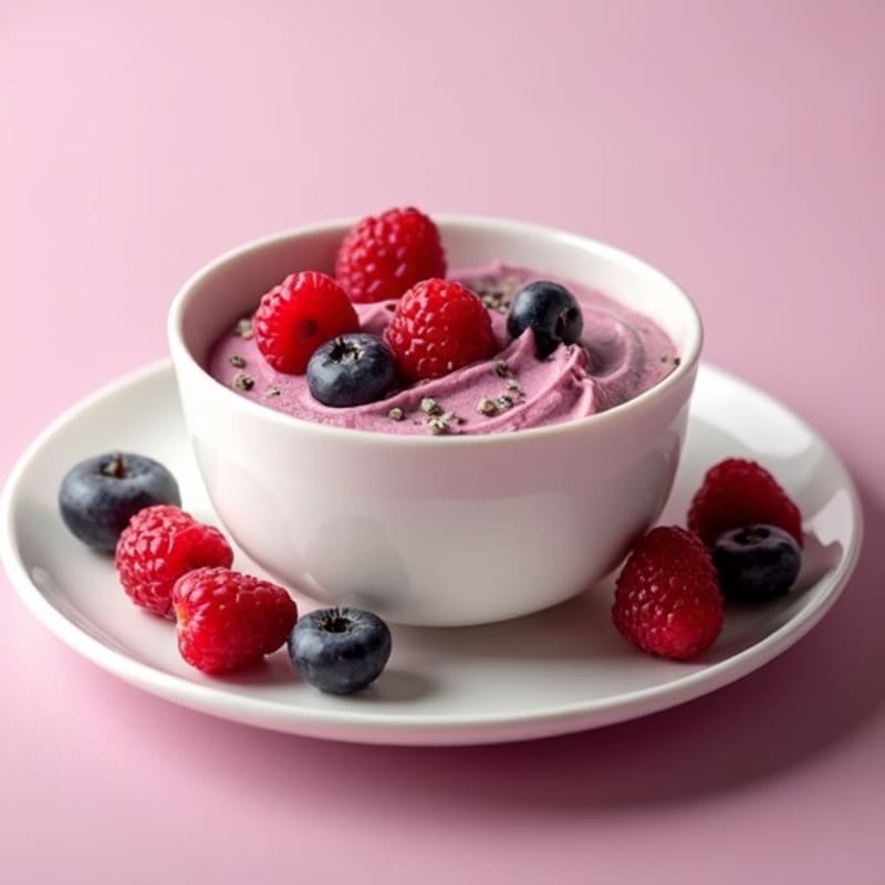 Silky Greek Yogurt Protein Mousse with Mixed Berries