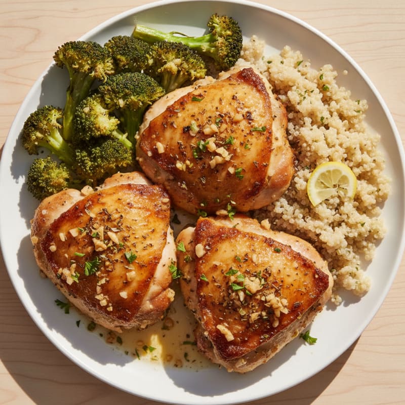 Garlic Herb Roasted Chicken Thighs