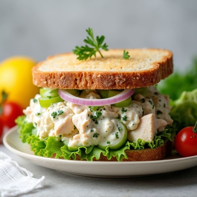 Creamy Chicken Salad Sandwich with Fresh Herbs