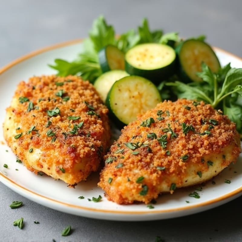 Garlic Herb Roasted Chicken with Crispy Zucchini Fries