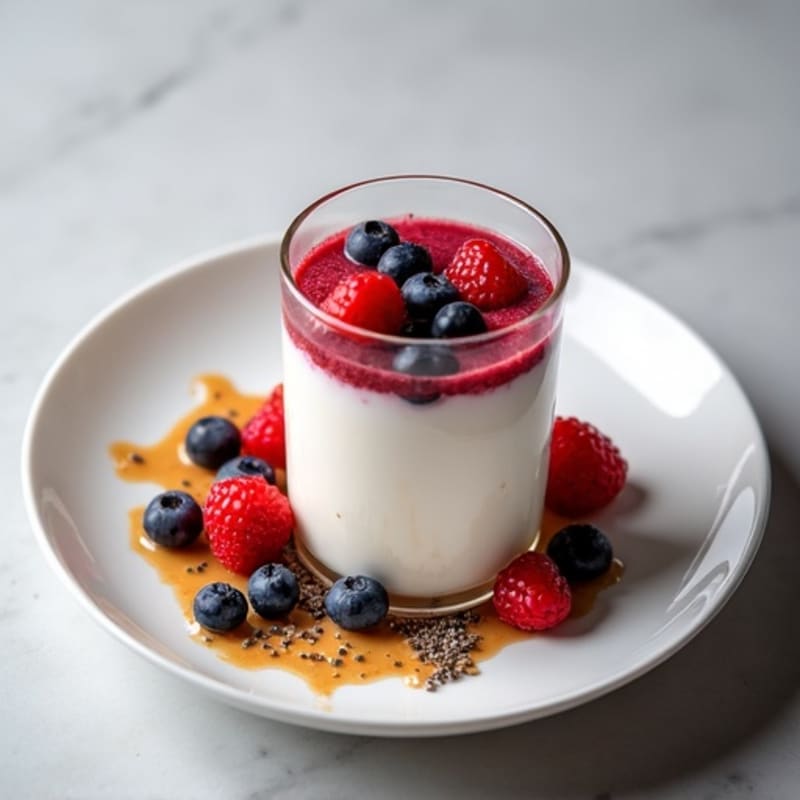 Silky Greek Yogurt Protein Pudding with Mixed Berries