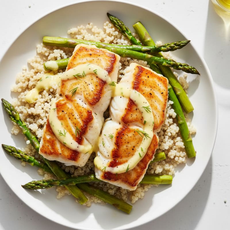 Pan-Seared Cod with Lemon-Dill Sauce
