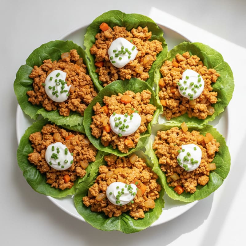 Buffalo Ground Turkey Lettuce Wraps