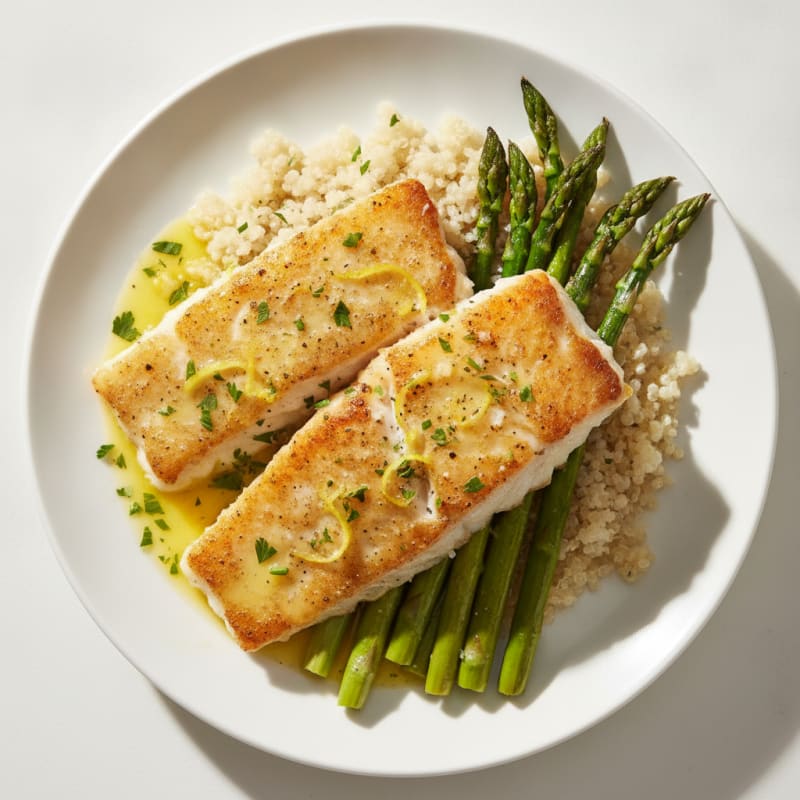 Baked Alaskan Cod with Lemon-Herb Sauce