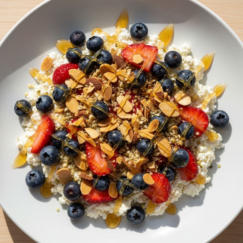 Cottage Cheese Berry Protein Bowl with Almonds