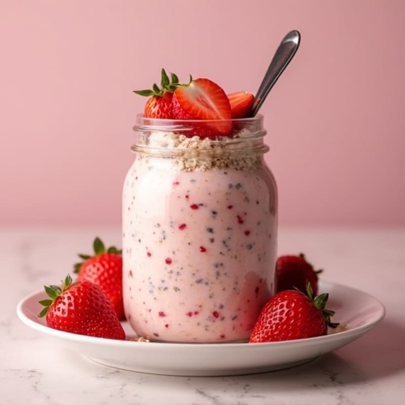 Creamy Strawberry Vanilla Overnight Oats