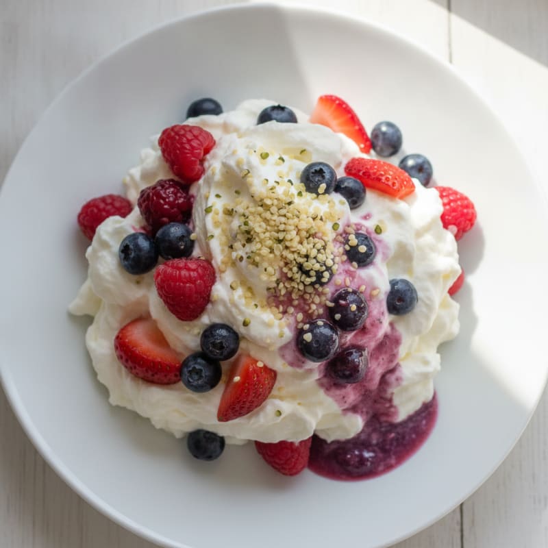 Silky Greek Yogurt Protein Mousse with Mixed Berries