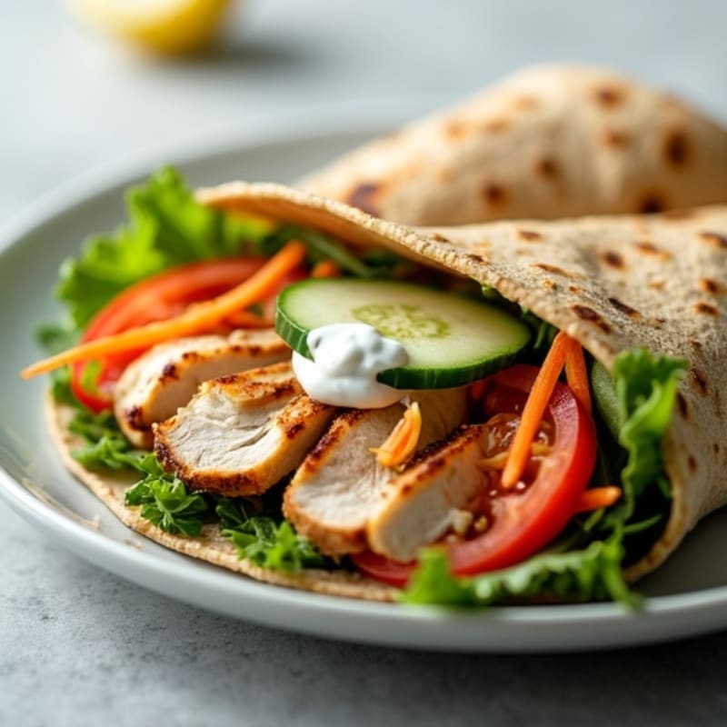 Grilled Chicken Wrap with Fresh Crisp Vegetables