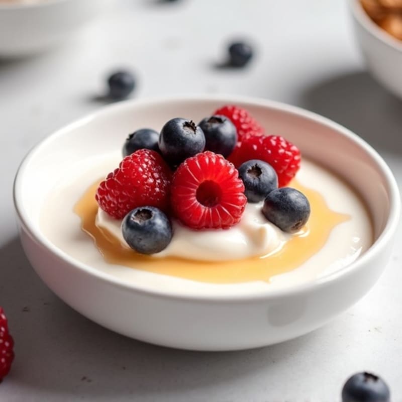 Silky Greek Yogurt Protein Pudding with Mixed Berries