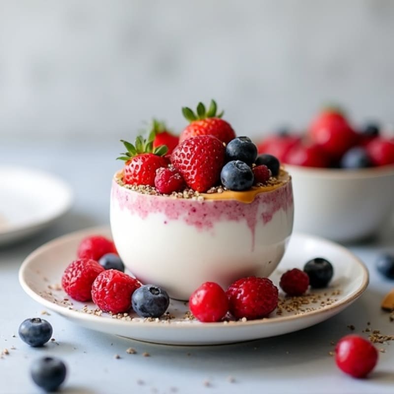 Silky Greek Yogurt Protein Pudding with Mixed Berries
