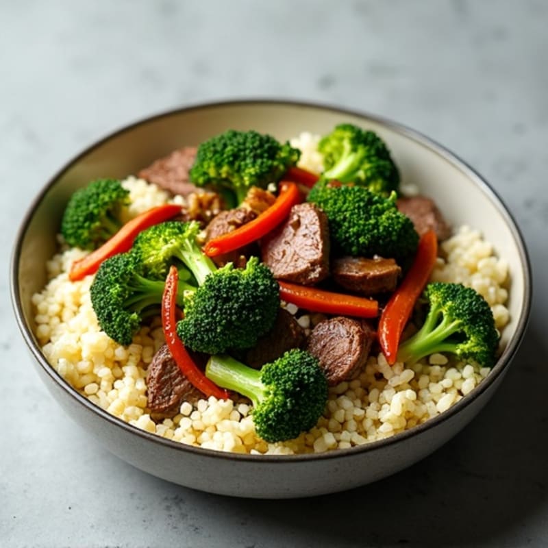 Lean Beef and Broccoli Stir-Fry with Cauliflower Rice