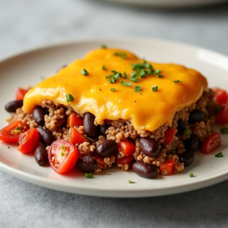 Lean Beef and Black Bean Cheesy Bake