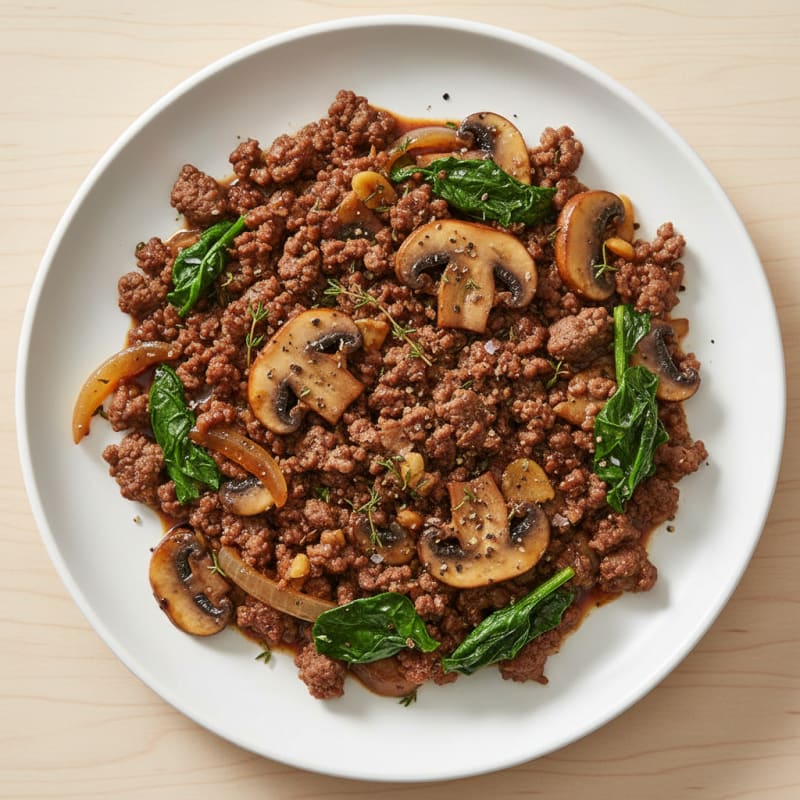 Savory Ground Beef and Mushroom Skillet