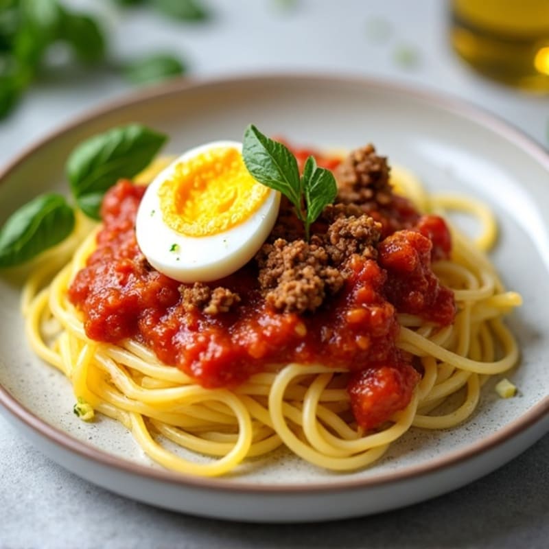Spaghetti Squash with Lean Ground Turkey and Savory Tomato Sauce