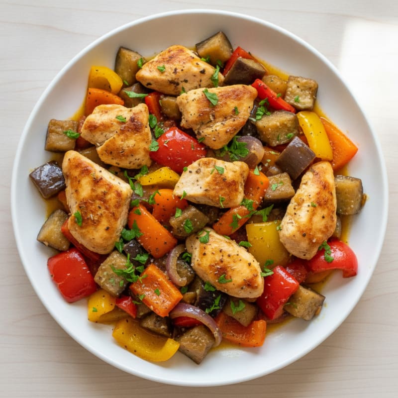Roasted Bell Pepper and Eggplant Medley