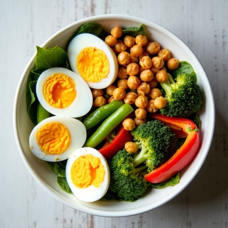 Boiled Egg and Crispy Vegetable Power Bowl