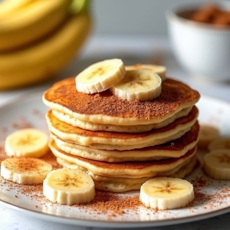 Protein-Packed Fluffy Banana Pancakes with Warm Cinnamon Bananas