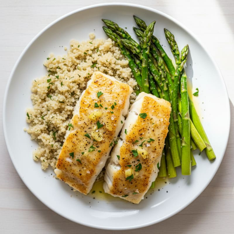 Lemon Herb Baked Cod with Asparagus