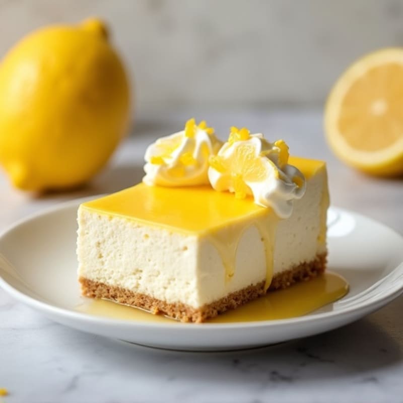 Silky Baked Lemon Protein Cheesecake