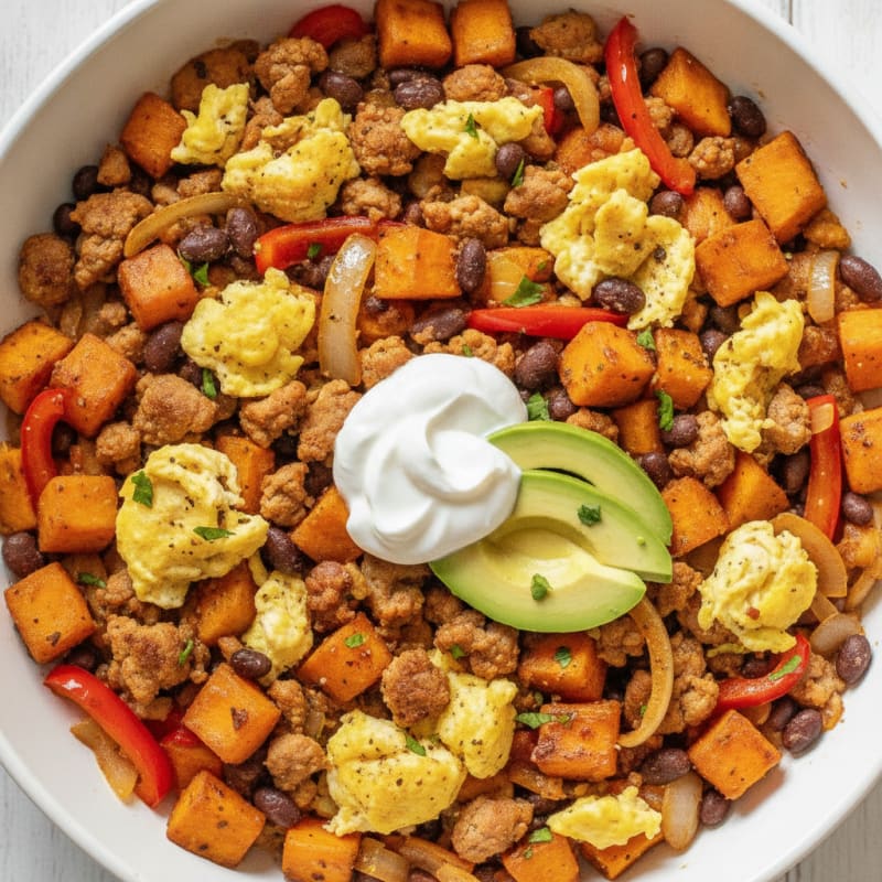 Loaded Breakfast Burrito Skillet