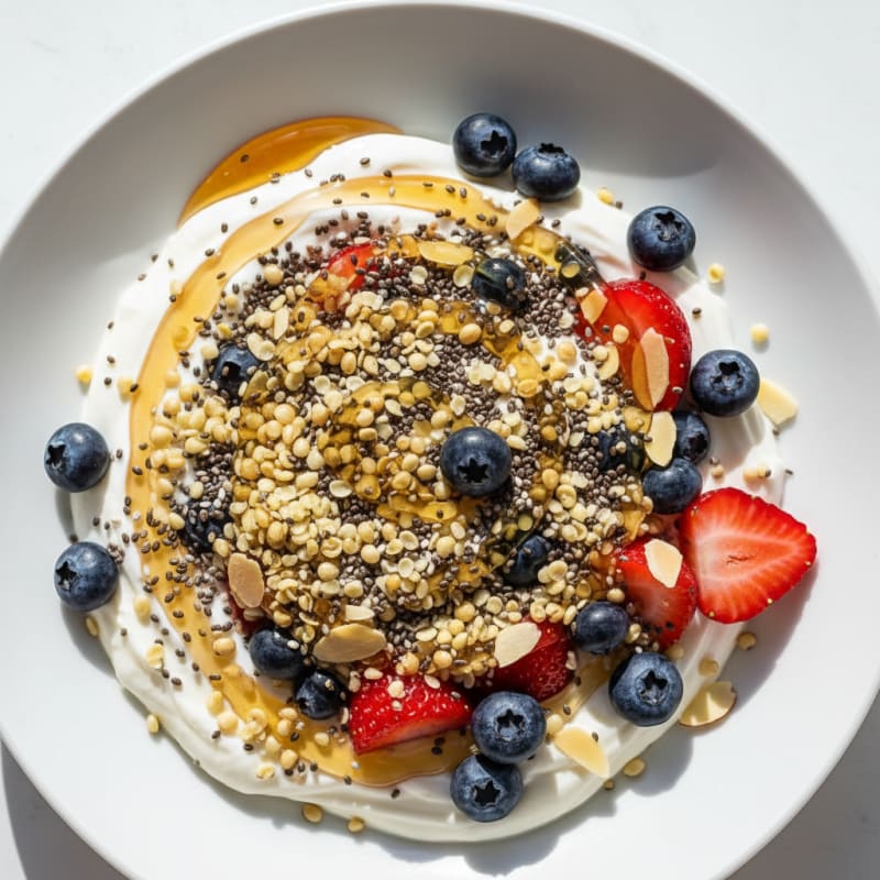 Silky Greek Yogurt Bowl with Hemp Seeds and Chia Protein