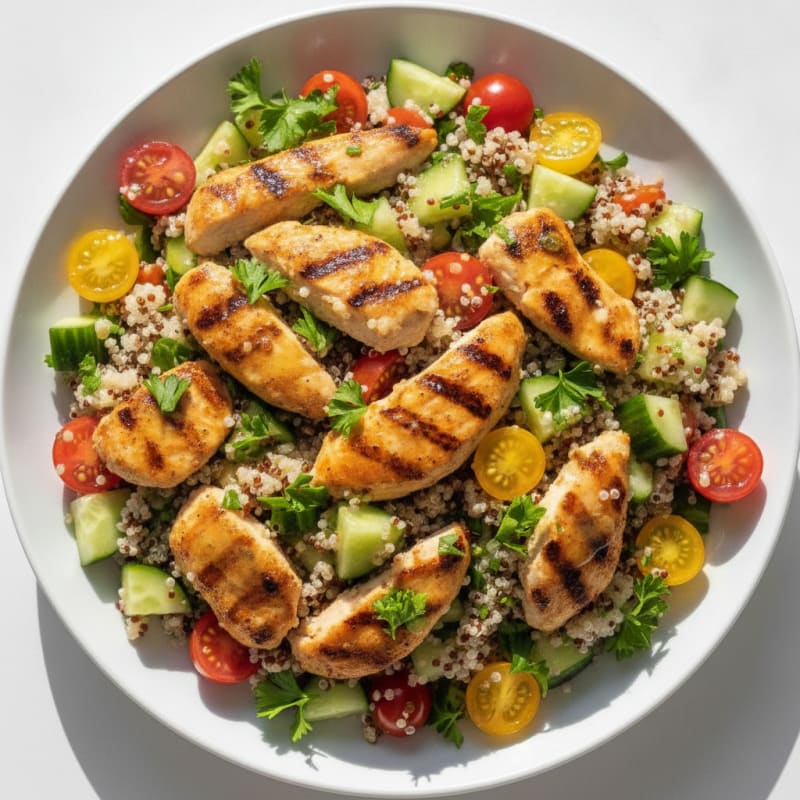 Grilled Chicken and Quinoa Salad with Lemon Vinaigrette