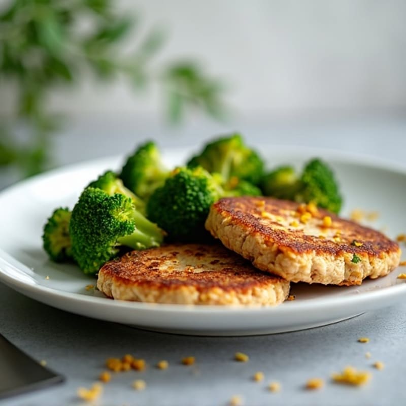 Seared Turkey Patties with Roasted Broccoli