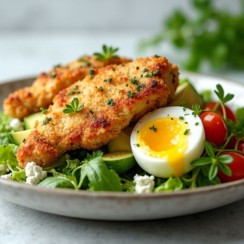 Crispy Chicken Cobb Salad with Fresh Herbs
