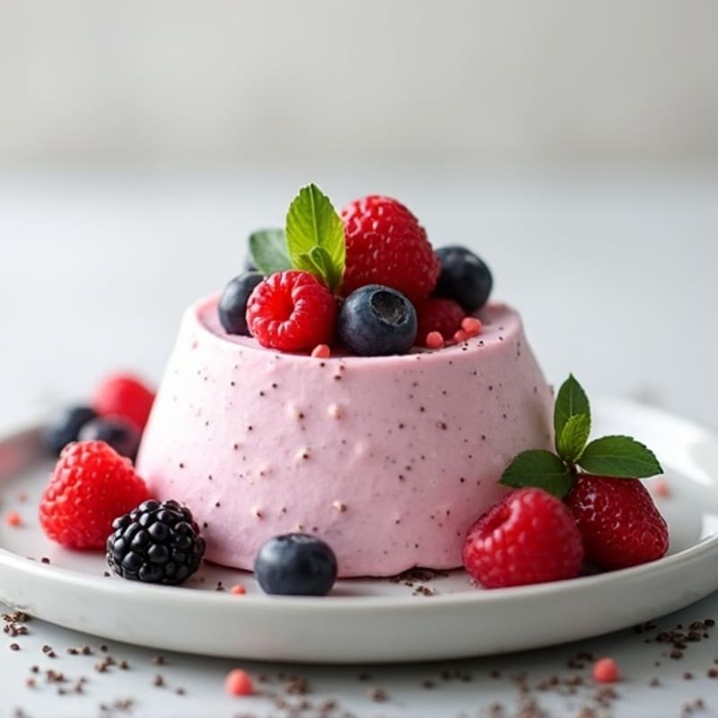 Greek Yogurt Protein Mousse with Mixed Berries