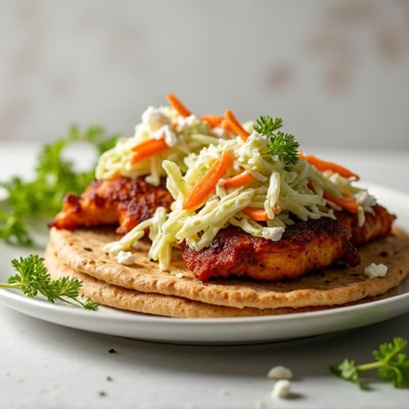Roasted BBQ Chicken Flatbread with Creamy Slaw