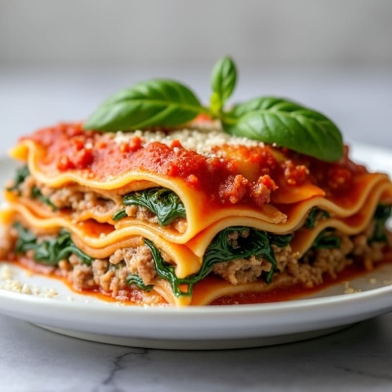 Lean Ground Beef and Spinach Lasagna