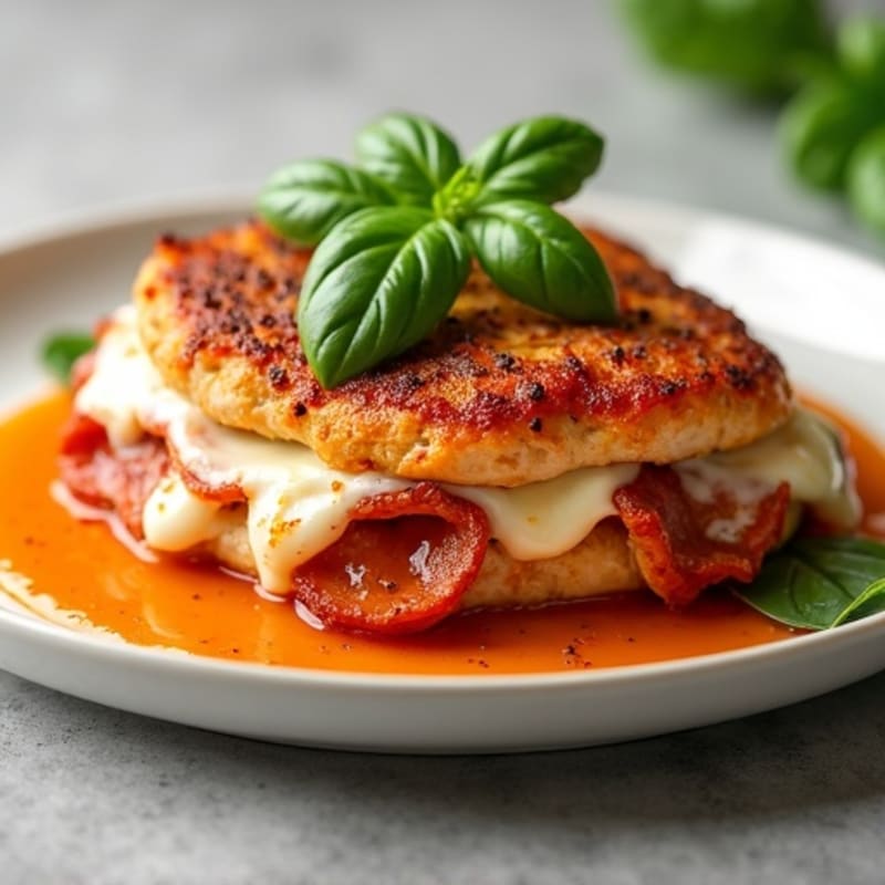 Stuffed Chicken Breast with Spicy Turkey Pepperoni and Melty Mozzarella