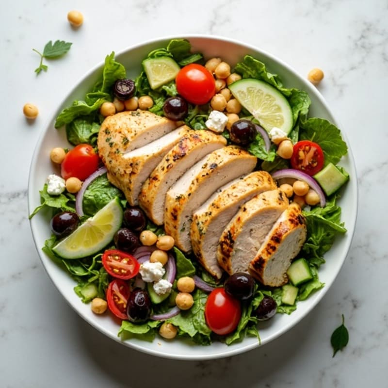 Fresh Mediterranean Chopped Salad with Herb-Marinated Feta