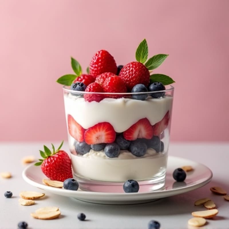 Greek Yogurt Protein Parfait with Berries and Almonds