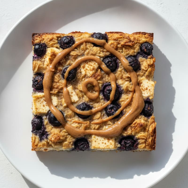 Blueberry Baked Oatmeal with Silken Tofu