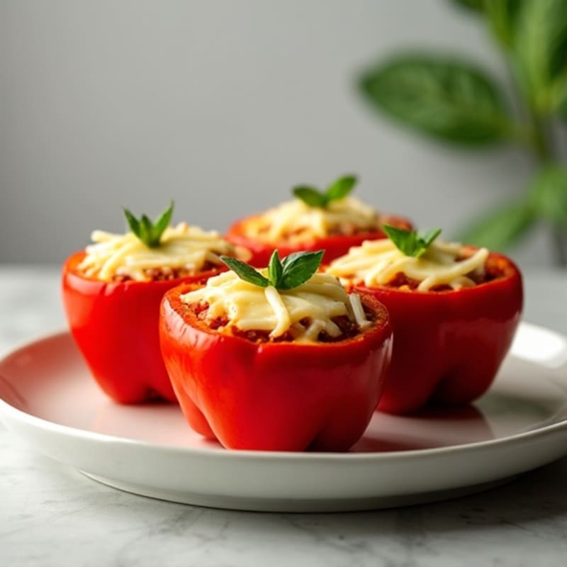Cheesy Stuffed Bell Pepper Pizza Boats with Lean Turkey Pepperoni