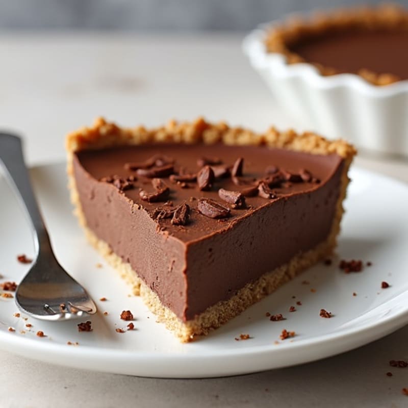 No-Bake Dark Chocolate Peanut Butter Protein Pie