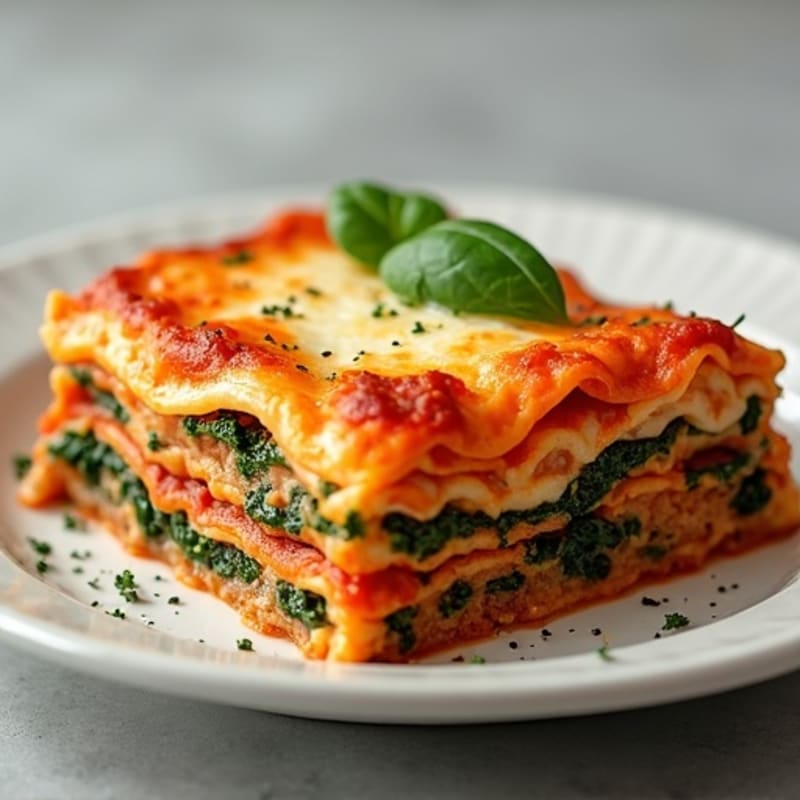 Creamy Layered Beef & Spinach Lasagna Bake