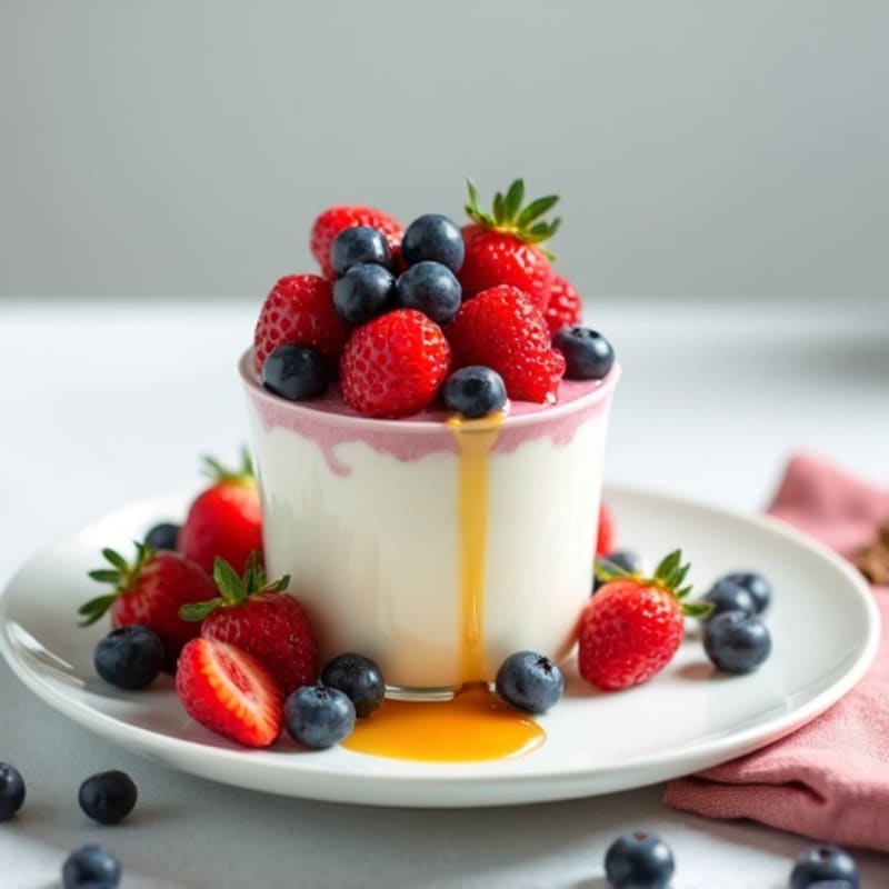 Vanilla Greek Yogurt Protein Parfait with Berries