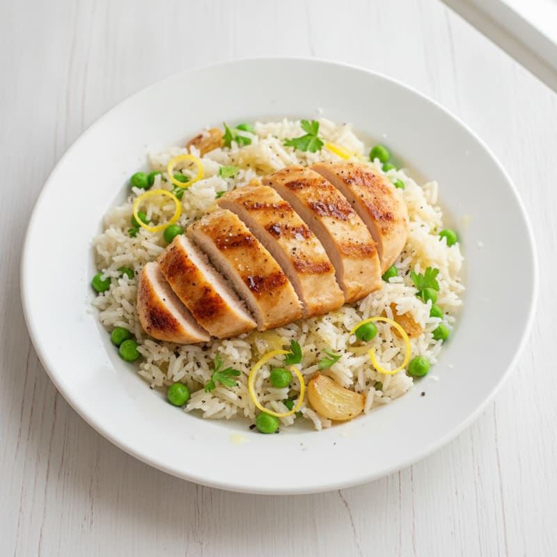 Lemon Herb Rice Pilaf with Seared Chicken