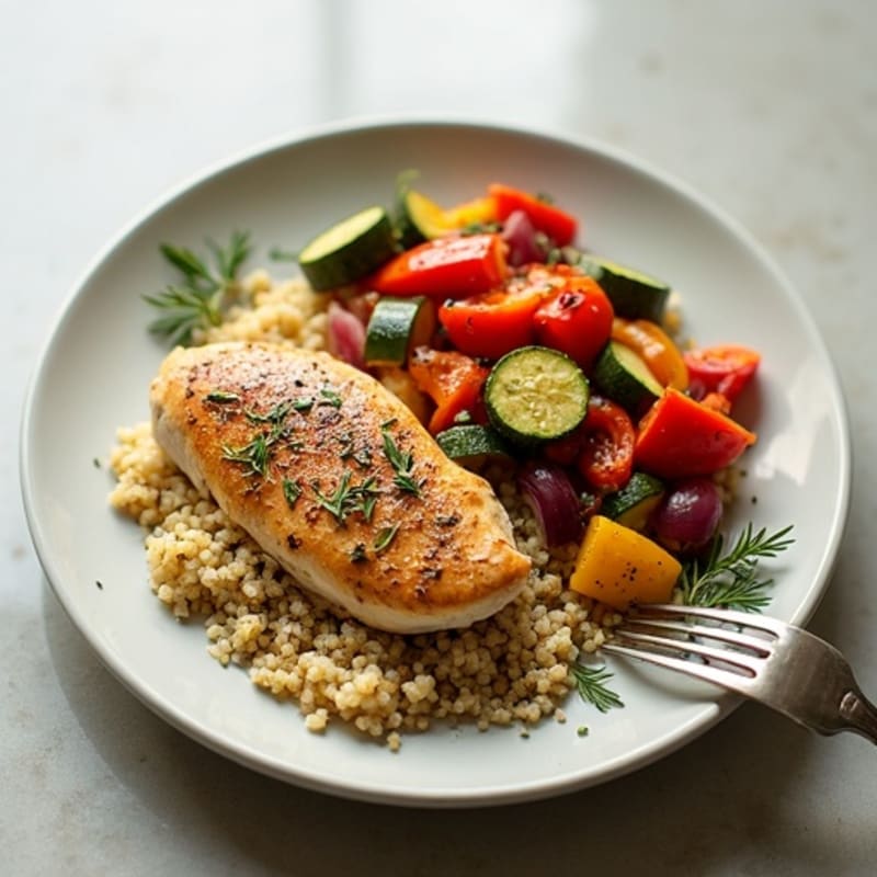 Herb-Roasted Chicken with Crispy Roasted Vegetables