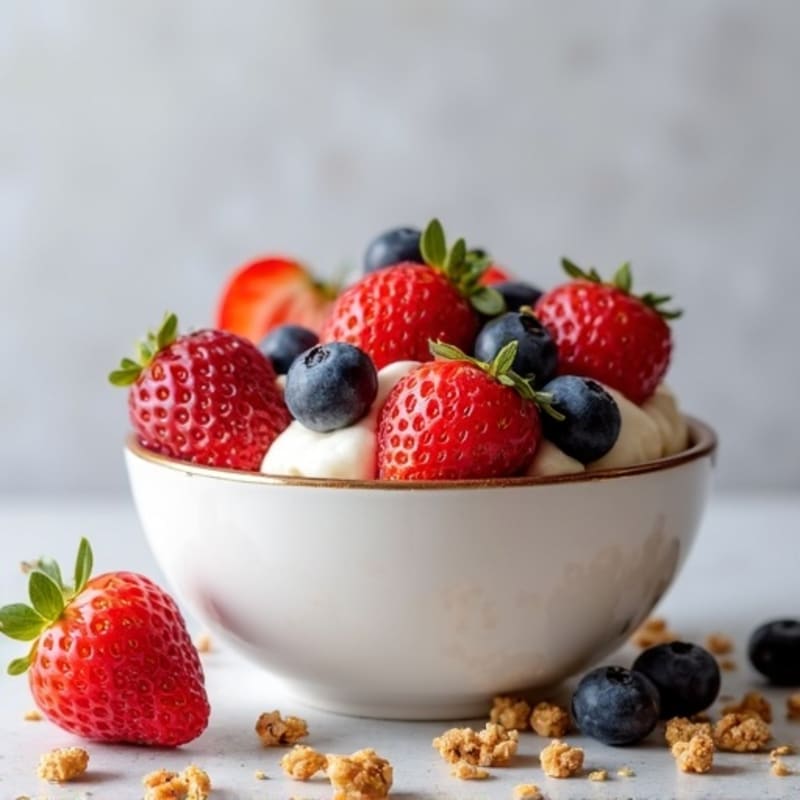 Greek Yogurt Parfait with Mixed Berries and Almond Butter