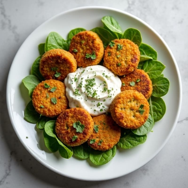 Crispy Baked Falafel with Creamy Tahini and Fresh Greens