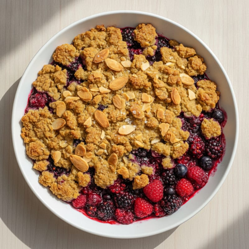 Baked Berry Almond Protein Crumble
