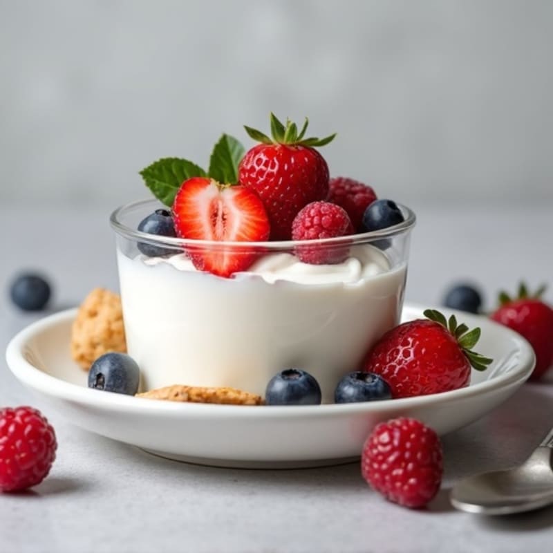 Silky Greek Yogurt Protein Mousse with Fresh Berries