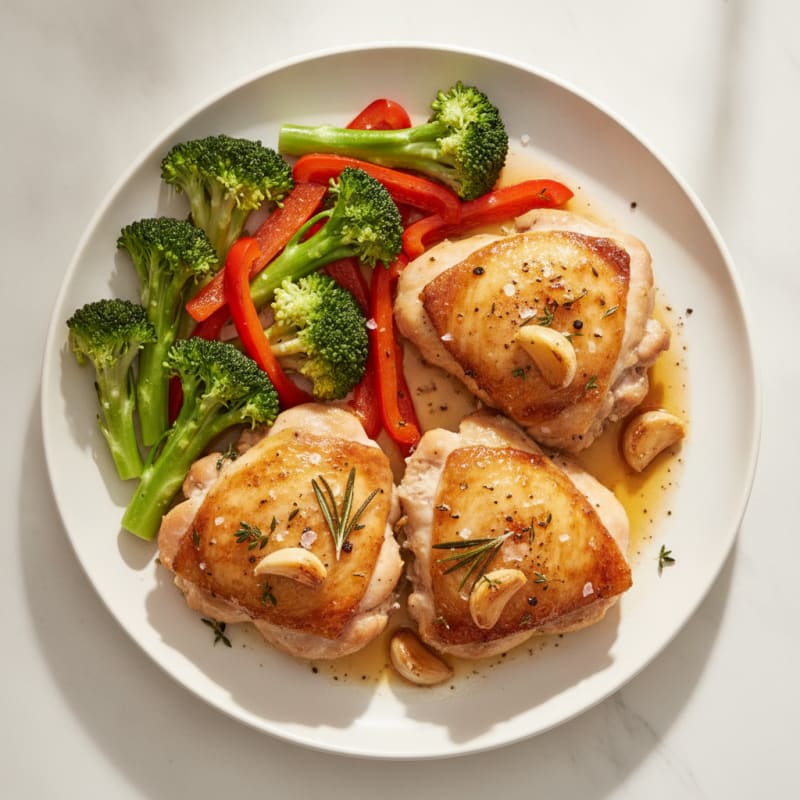 Garlic Herb Roasted Chicken Thighs