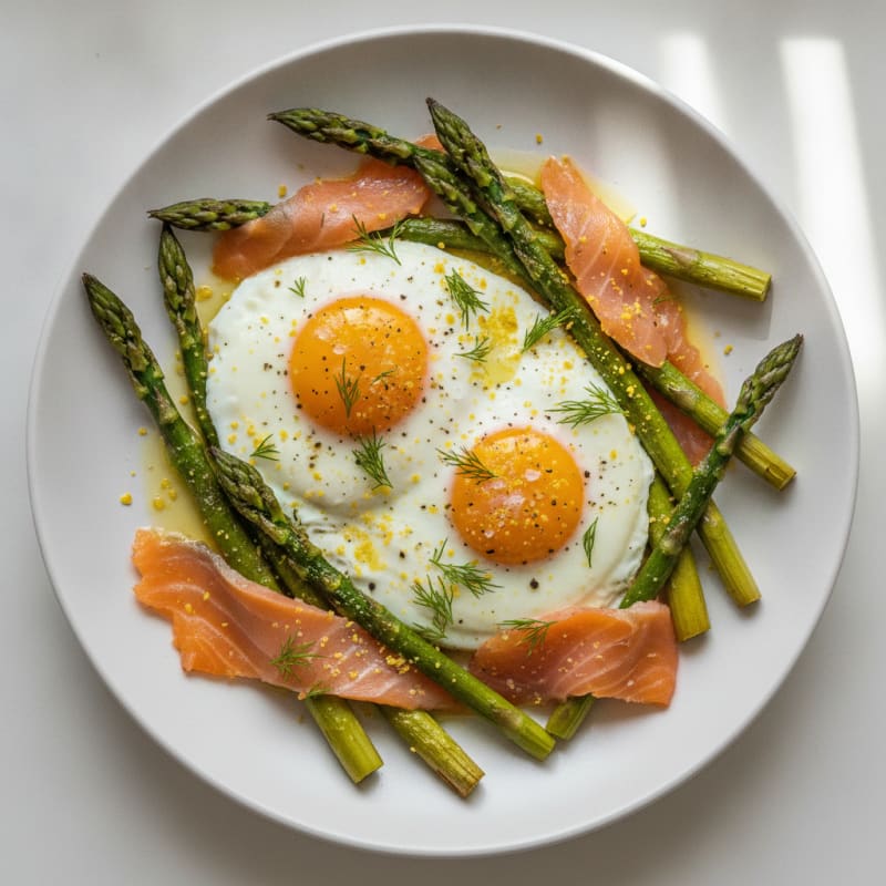 Baked Eggs with Roasted Asparagus