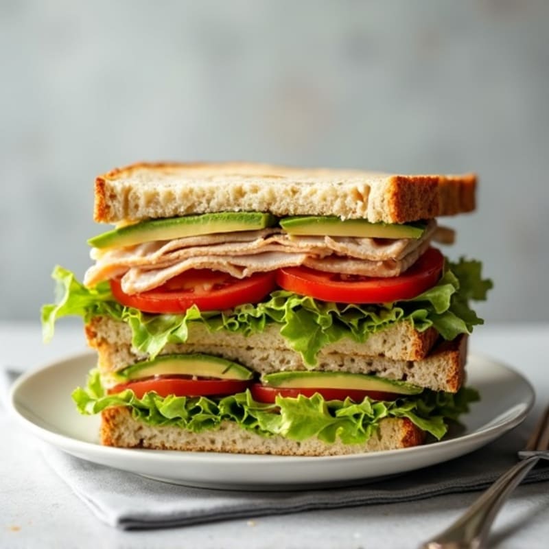 Stacked Turkey Club with Fresh Avocado